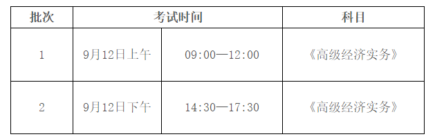 2020高級經(jīng)濟(jì)師考試時間