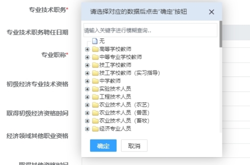 專業(yè)技術(shù)職務(wù)填寫