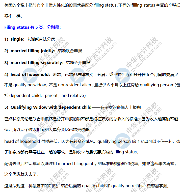 AICPA高頻考點：申報納稅身份-Filling Status