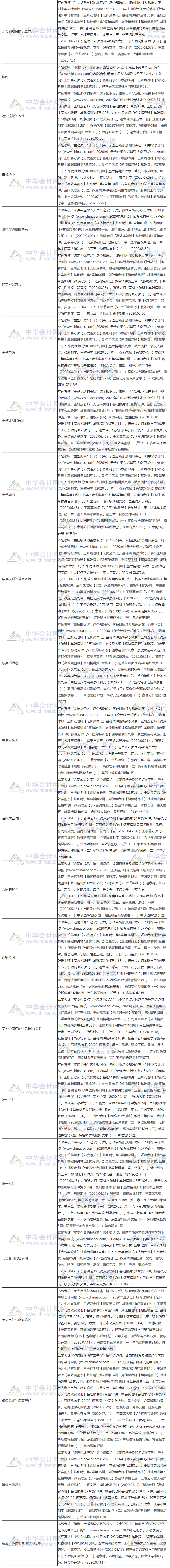 【課程】2020年注會(huì)經(jīng)濟(jì)法考試課程涉及考點(diǎn)總結(jié)（第二批A卷）