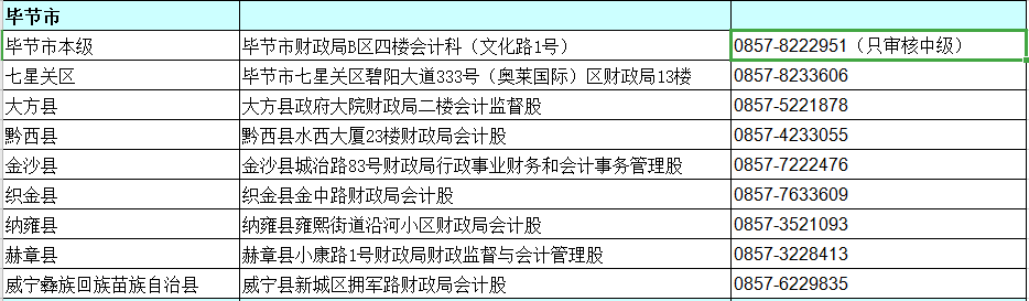 貴州畢節(jié)2020年中級會計資格審核時間及地點(diǎn)