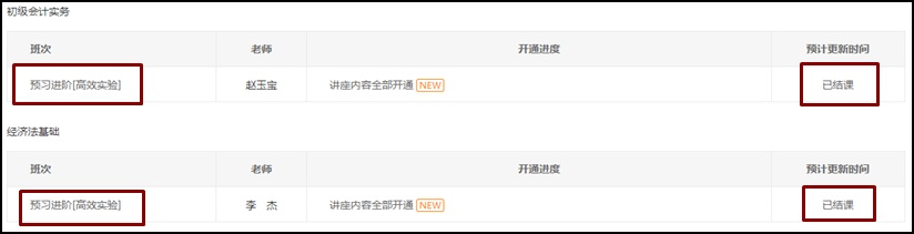 好消息！2021初級會計高效實驗班預(yù)習(xí)階段課程全部開通