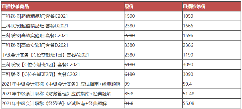 OMG！這有一份中級會計“爽”十一課價表 看完才知多優(yōu)惠！