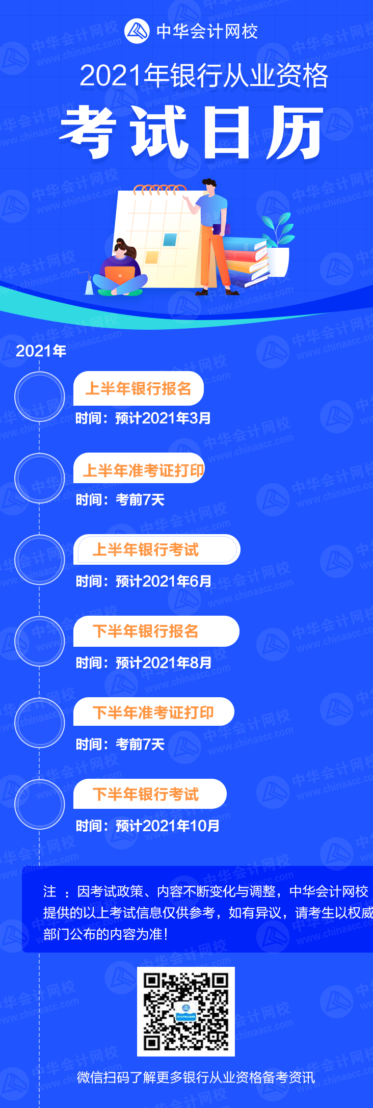 收藏！2021年銀行從業(yè)資格考試關(guān)鍵時間點一覽！