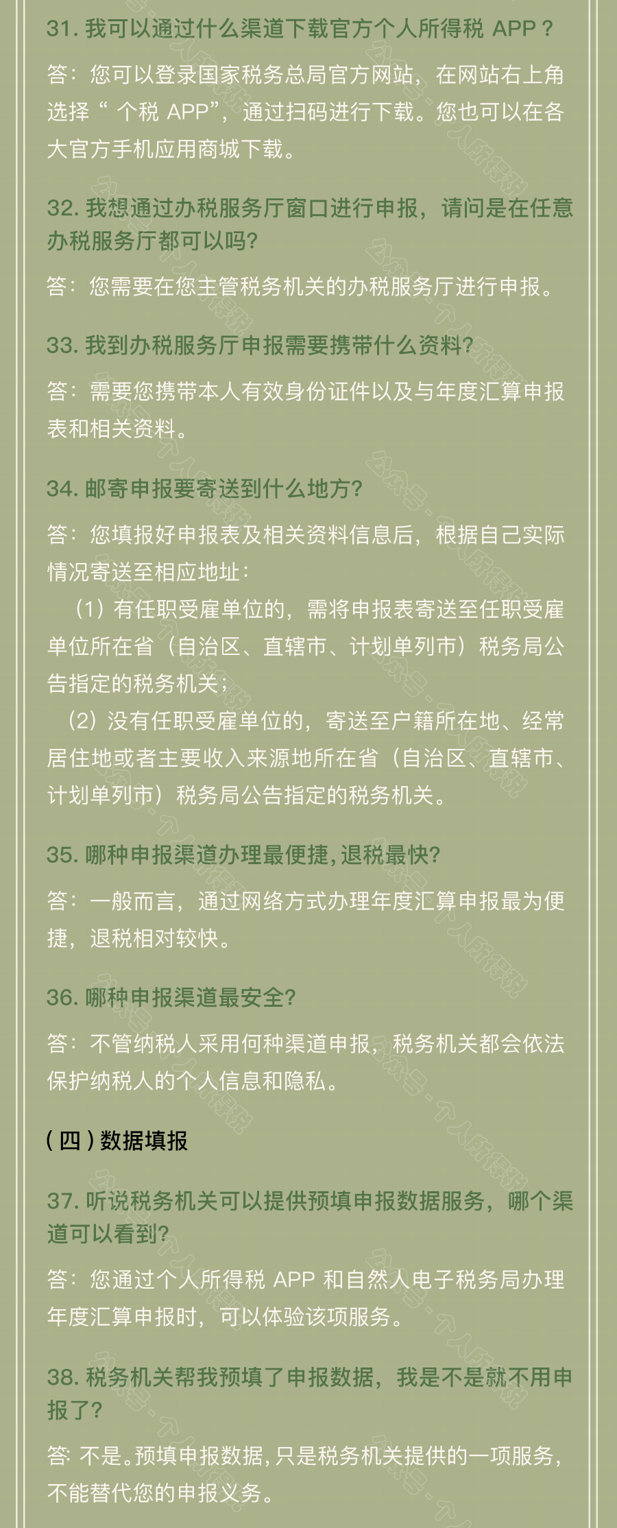 個稅匯算清繳常見問題匯總！你想知道的都在這~