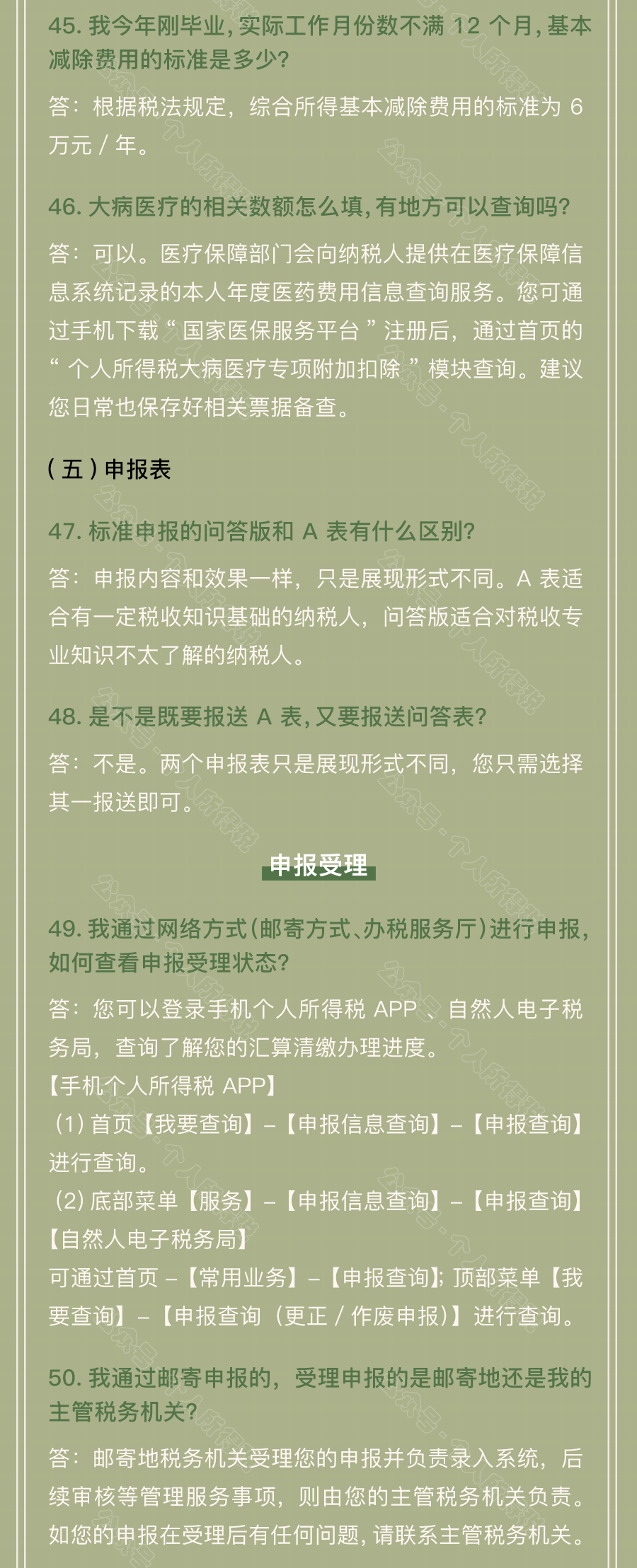 個稅匯算清繳常見問題匯總！你想知道的都在這~