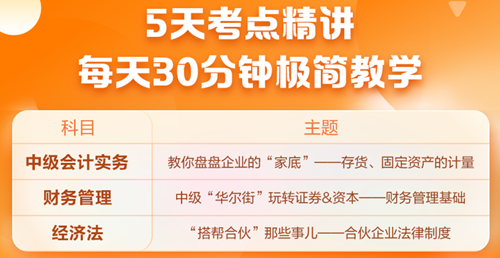 中級會計怎么學(xué)更高效？5天考點串講，拿下27分！