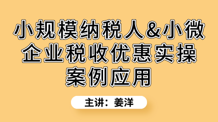 小規(guī)模納稅人&小微企業(yè)稅收優(yōu)惠有哪些？實(shí)操案例解讀