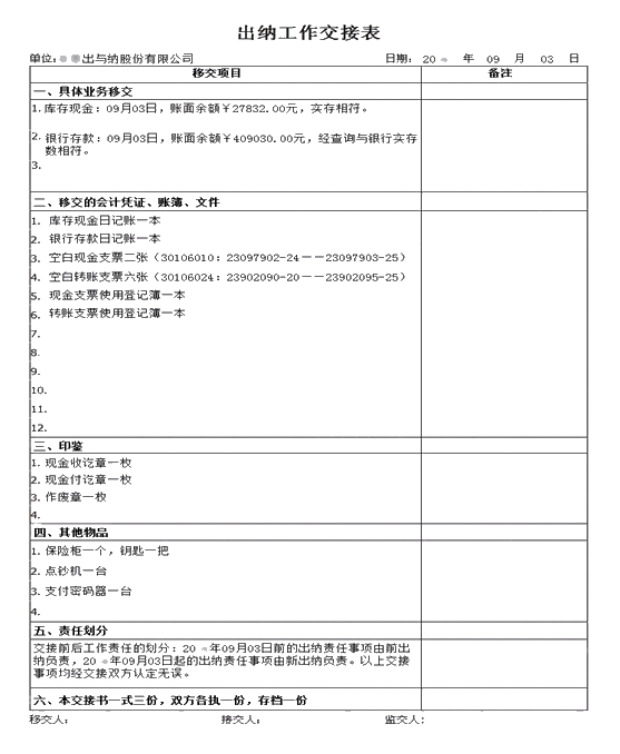 資金報表的編制及出納工作交接，干貨！