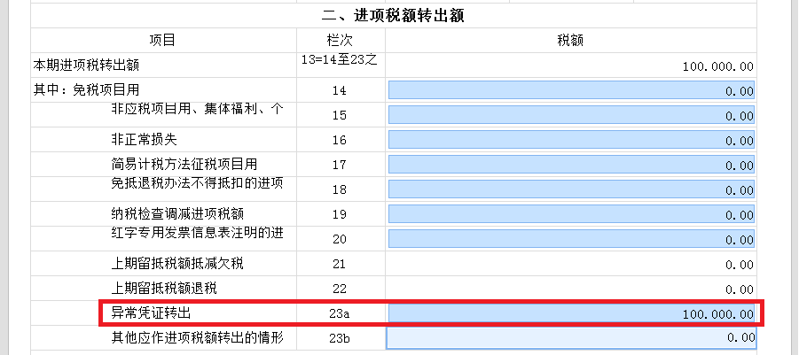 新增值稅報表啟用后，異常增值稅扣稅憑證轉(zhuǎn)出申報怎么做？