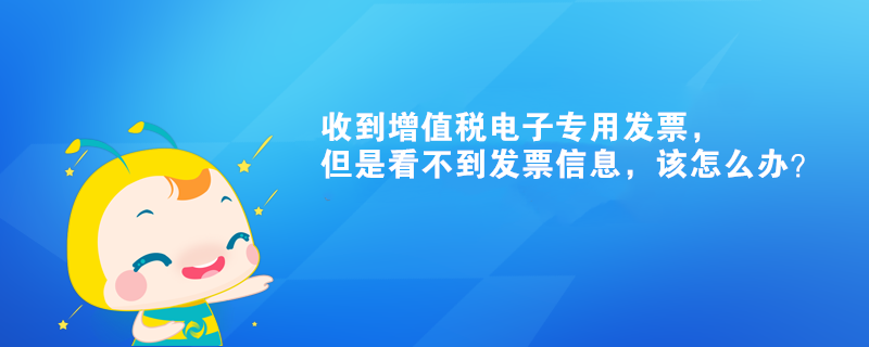 收到增值稅電子專用發(fā)票，但是看不到發(fā)票信息，該怎么辦？