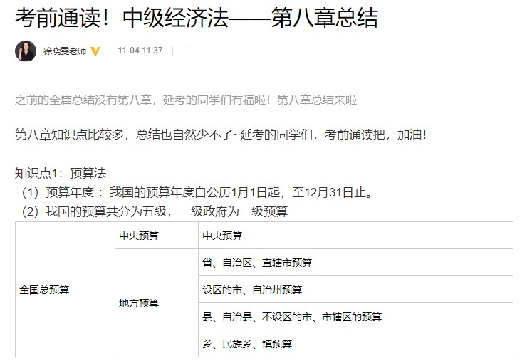 徐曉雯：考前通讀！中級會計(jì)經(jīng)濟(jì)法精華考點(diǎn)總結(jié)【第8章】