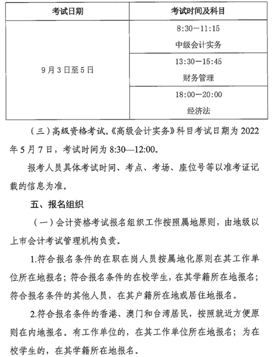 廣東中山2022年高級會計(jì)師報(bào)名通知