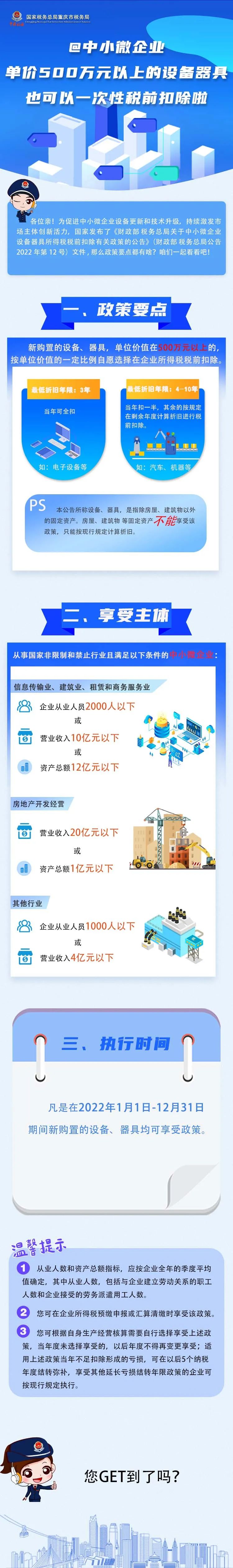 @中小微企業(yè) 單價(jià)500萬元以上的設(shè)備器具也可以一次性稅前扣除啦