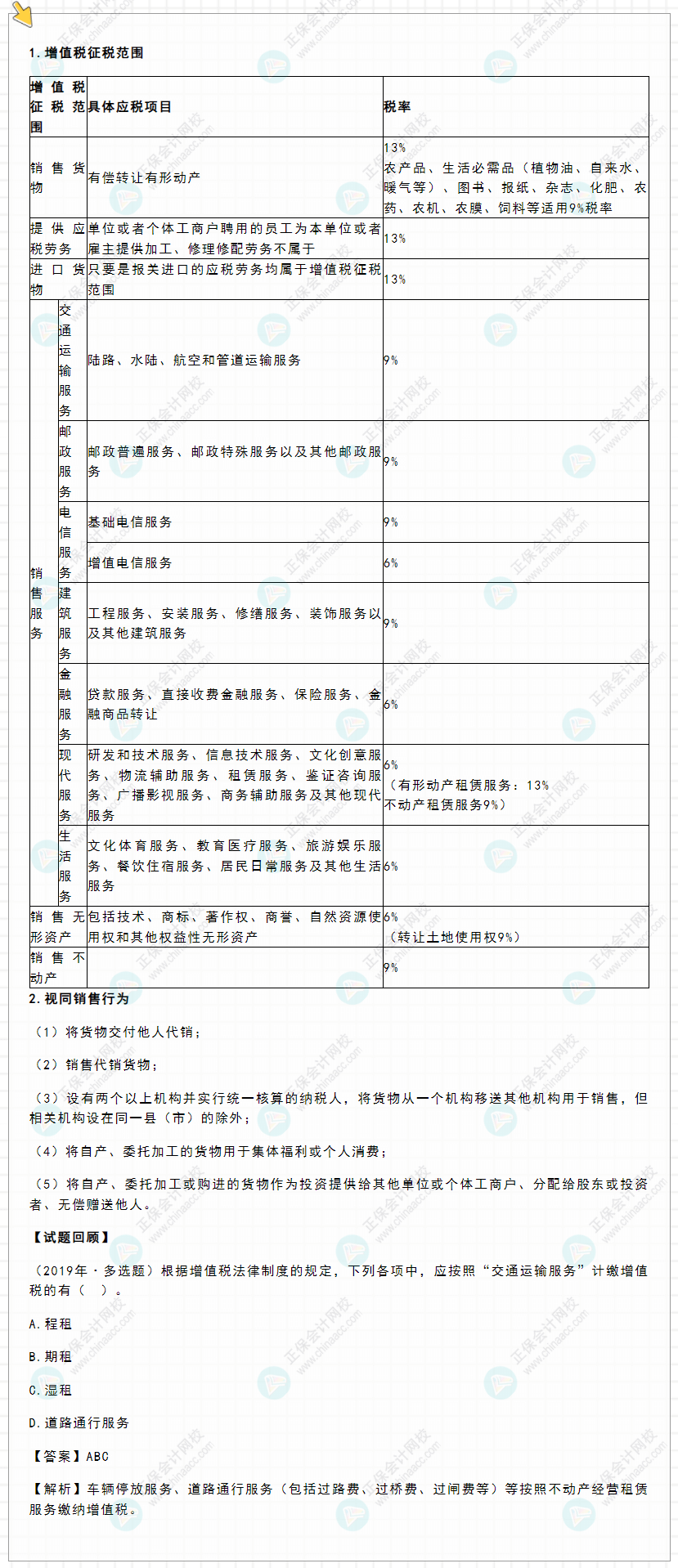 2022年初級會計《經(jīng)濟(jì)法基礎(chǔ)》高頻考點：增值稅征稅范圍