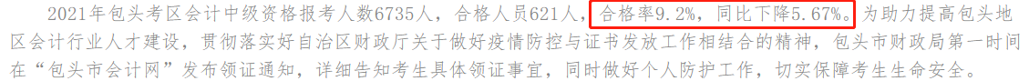 一地官宣2021年中級會計考試合格率！這三大原因正影響你拿證兒！