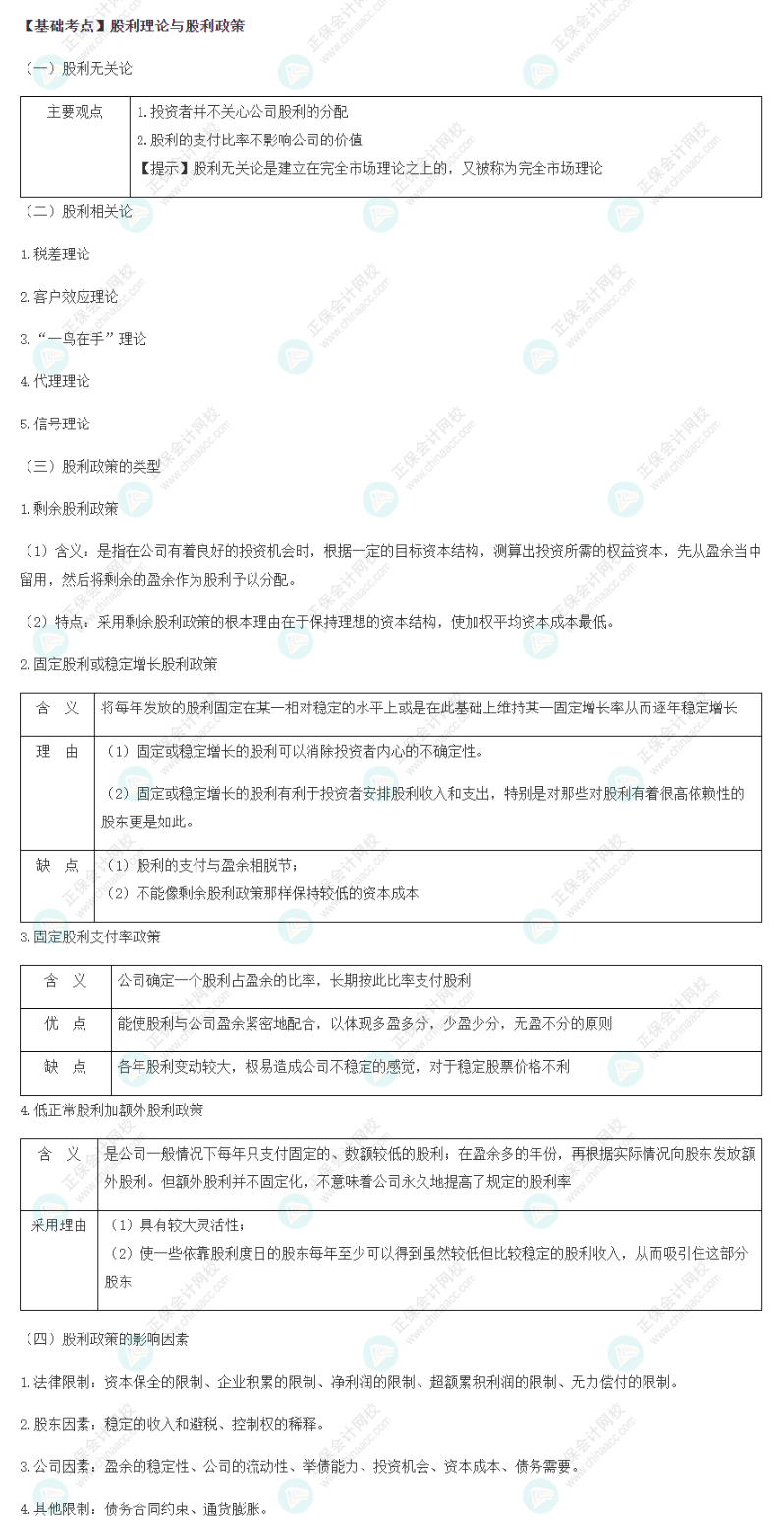 2022注會《財(cái)管》基礎(chǔ)備考階段必備考點(diǎn)