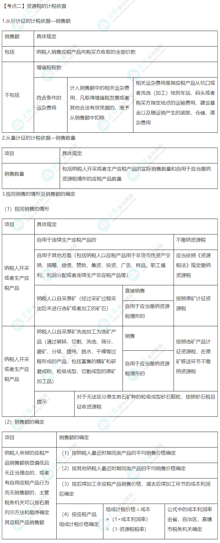 2022年注會《稅法》第八章高頻考點(diǎn)2：資源稅的計(jì)稅依據(jù)