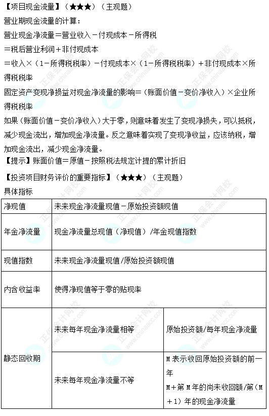 中級會計(jì)職稱財(cái)務(wù)管理必備公式