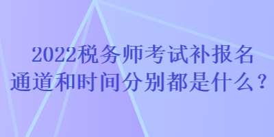 2022稅務(wù)師考試補(bǔ)報(bào)名通道和時(shí)間分別都是什么？