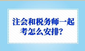 注會(huì)和稅務(wù)師一起考怎么安排？