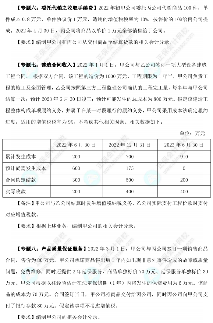 【題目下載】高志謙2022版中級會計實務(wù)母題——收入