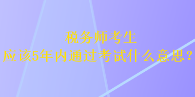 稅務(wù)師考生應(yīng)該5年內(nèi)通過考試什么意思？