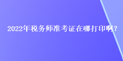 2022年稅務(wù)師準(zhǔn)考證在哪打印?。? suffix=