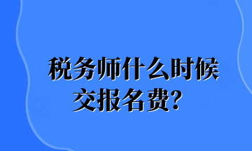 稅務(wù)師什么時候 交報名費(fèi)？