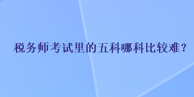 稅務(wù)師考試?yán)锏奈蹇颇目票容^難？