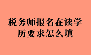 稅務(wù)師報名在讀學(xué)歷要求怎么填