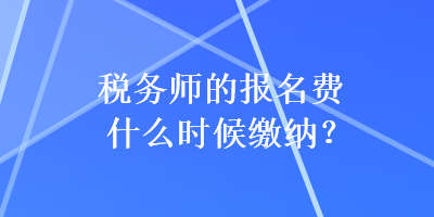 稅務(wù)師的報名費什么時候繳納？