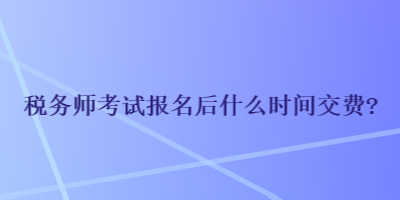 稅務(wù)師考試報(bào)名后什么時(shí)間交費(fèi)？