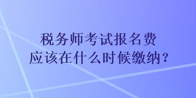 稅務(wù)師考試報(bào)名費(fèi)應(yīng)該在什么時(shí)候繳納？