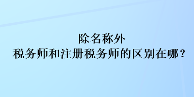 除名稱外稅務(wù)師和注冊稅務(wù)師的區(qū)別在哪？