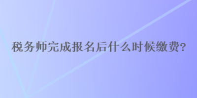 稅務(wù)師完成報(bào)名后什么時候繳費(fèi)？