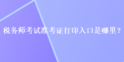 稅務(wù)師考試準(zhǔn)考證打印入口是哪里？