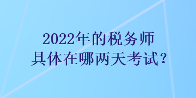 2022年的稅務(wù)師具體在哪兩天考試？