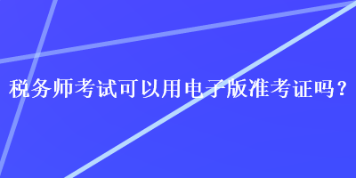 稅務(wù)師考試可以用電子版準(zhǔn)考證嗎？