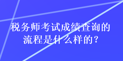 稅務(wù)師考試成績查詢的流程是什么樣的？