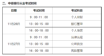 考生請注意！銀行從業(yè)考試各科場次安排