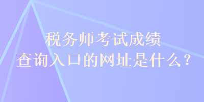 稅務(wù)師考試成績查詢?nèi)肟诘木W(wǎng)址是什么？