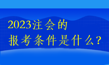 2023注會(huì)的報(bào)考條件是什么？