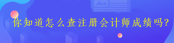 你知道怎么查注冊會(huì)計(jì)師成績嗎？