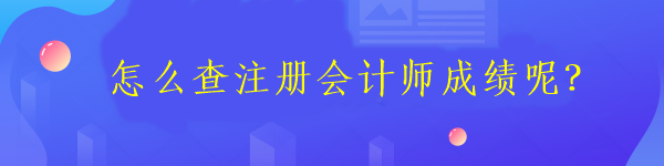 怎么查注冊(cè)會(huì)計(jì)師成績(jī)呢？