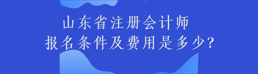 山東省注冊會計師報名條件及費用是多少？