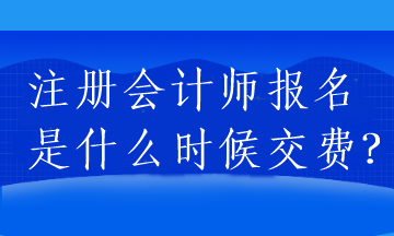 注冊會計師報名是什么時候交費？