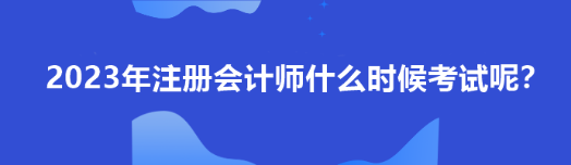 2023年注冊會計師什么時候考試呢？