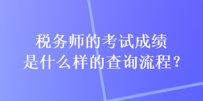 稅務(wù)師的考試成績(jī)是什么樣的查詢流程？