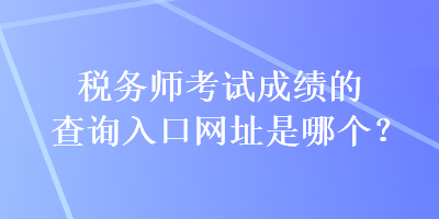 稅務(wù)師考試成績的查詢?nèi)肟诰W(wǎng)址是哪個(gè)？